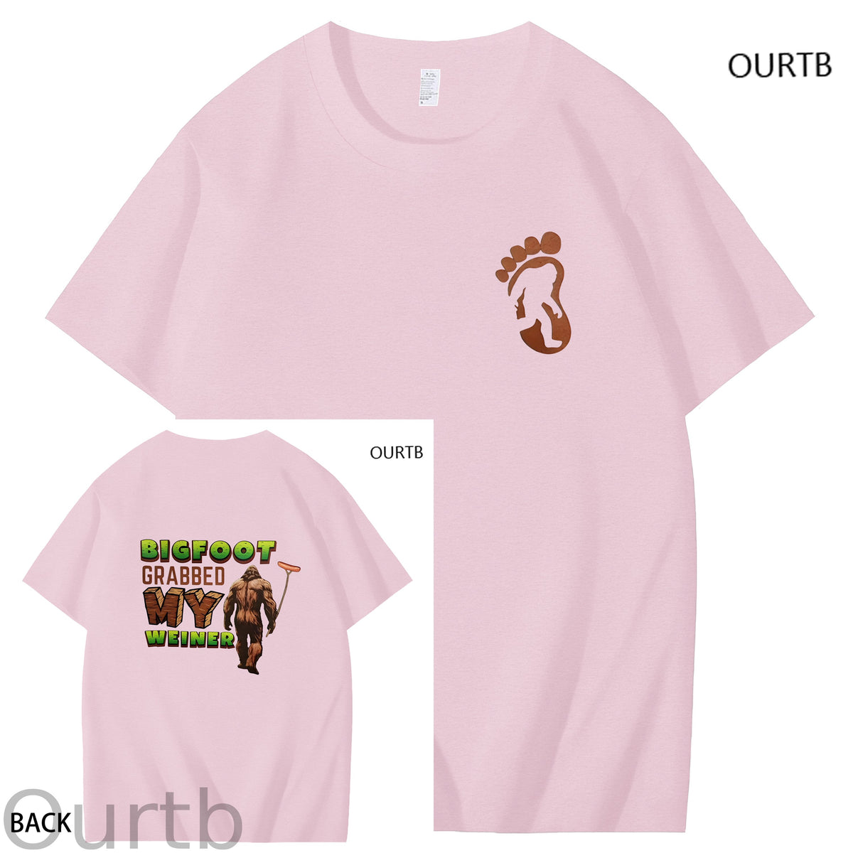 Bigfoot Grabbed My Weiner Art Pattern Print T-Shirt