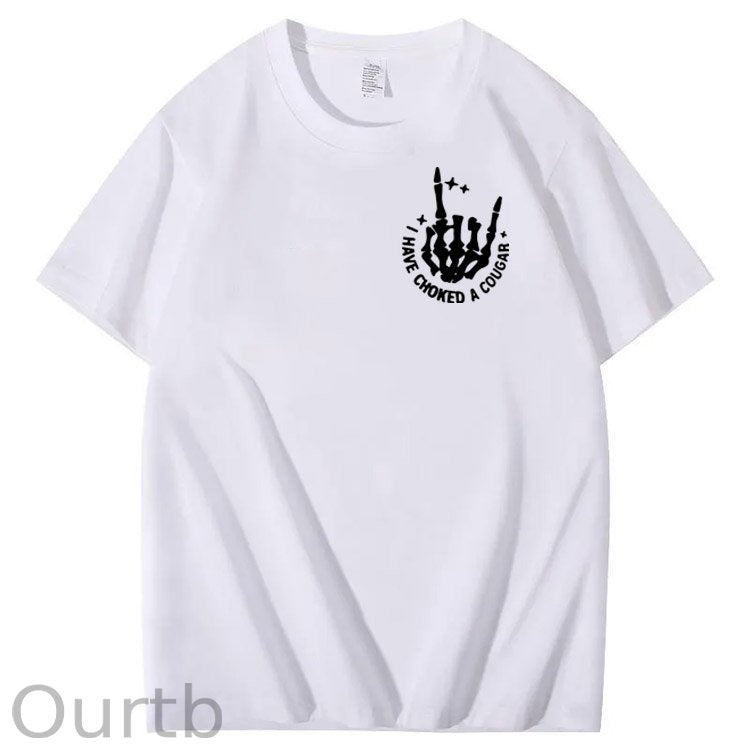 I Have Chocked A Cougar Pattern Print 100%Cotton T-Shirt