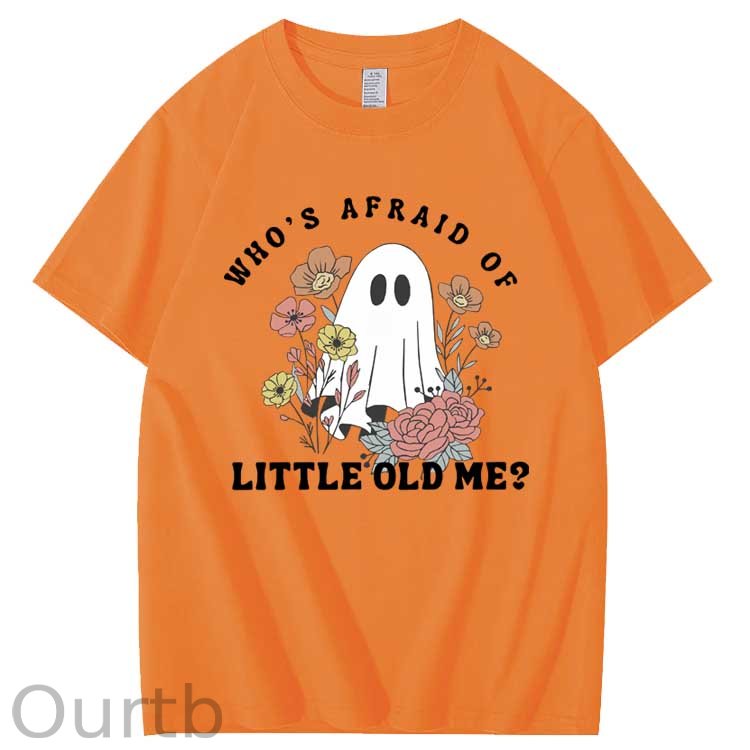 Halloween Who's Afraid Of Little Old Me Pattern100% Cotton T-Shirt