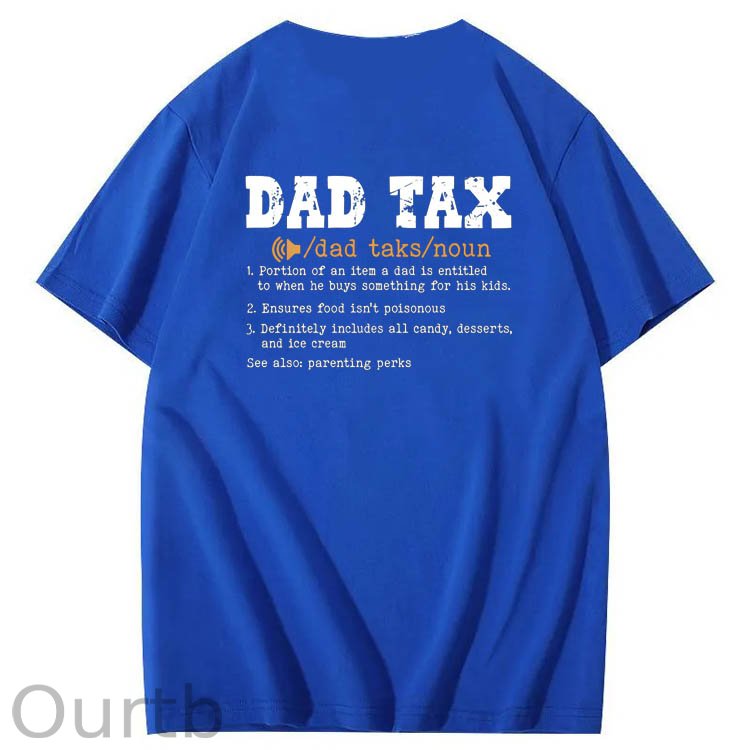 Dad Tax Parse Pattern Print 100%Cotton T-Shirt