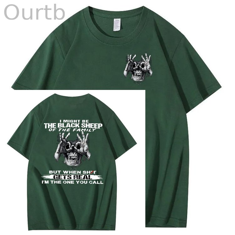 The Blacksheep Of The Family Pattern Print 100%Cotton T-Shirt