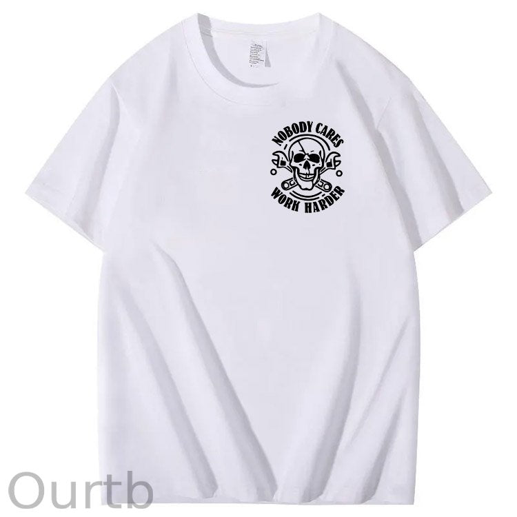 No One Owns You Shit Work Hard Pattern Print 100%Cotton T-Shirt