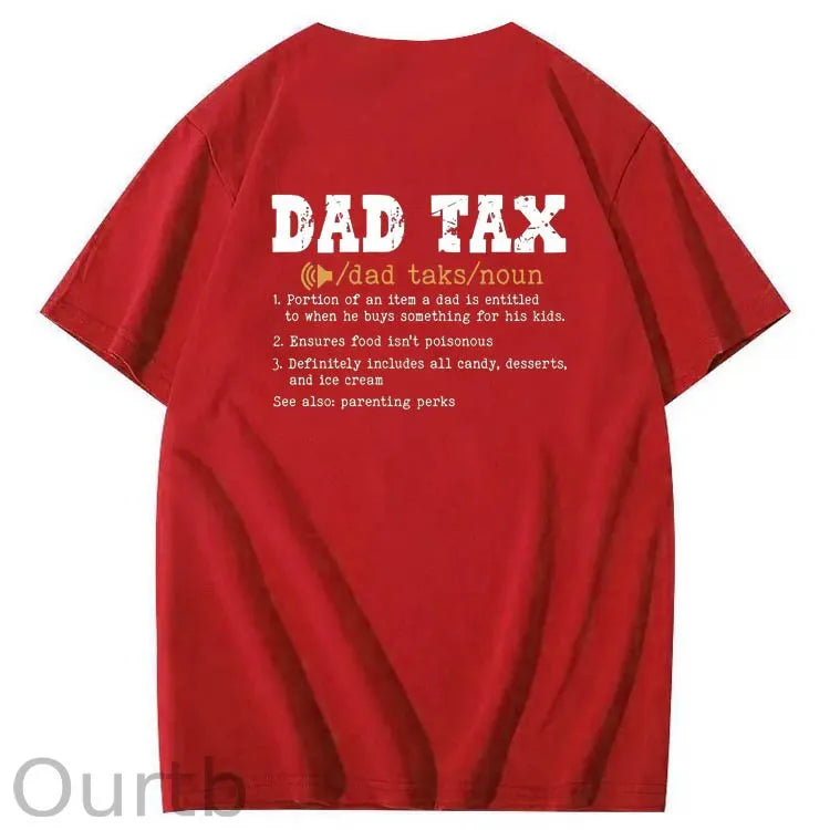 Dad Tax Parse Pattern Print 100%Cotton T-Shirt