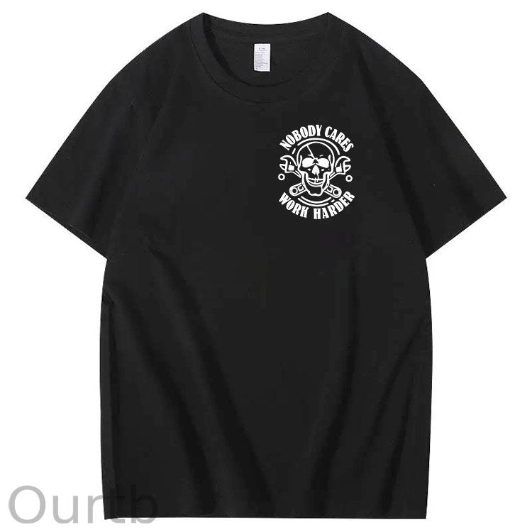 No One Owns You Shit Work Hard Pattern Print 100%Cotton T-Shirt