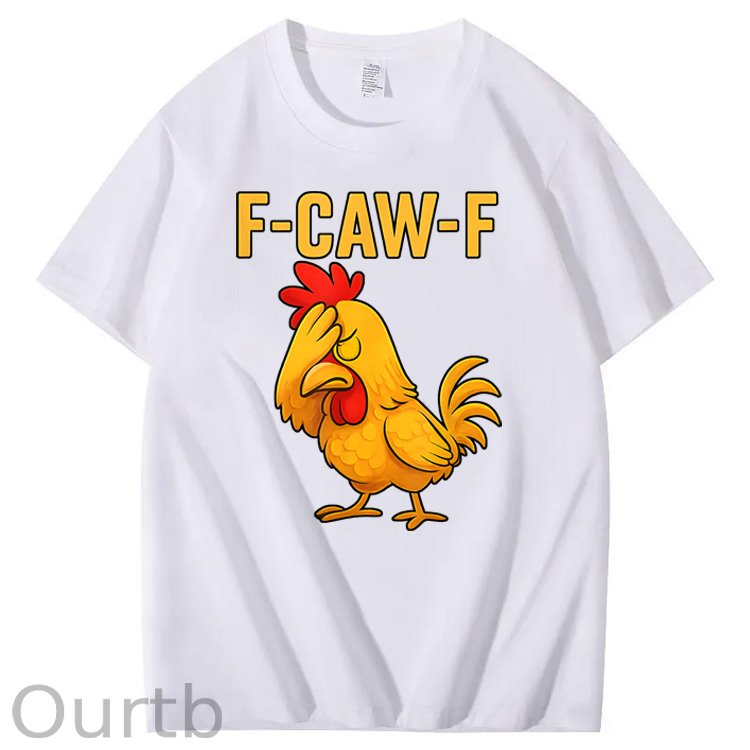 F-Caw-F Helpless Chicken Pattern100% Cotton T-Shirt