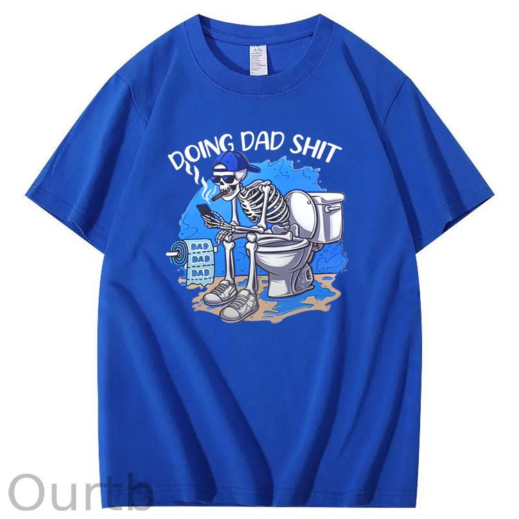 Doing Dad Shit Pattern Print Crew Neck T-Shirt