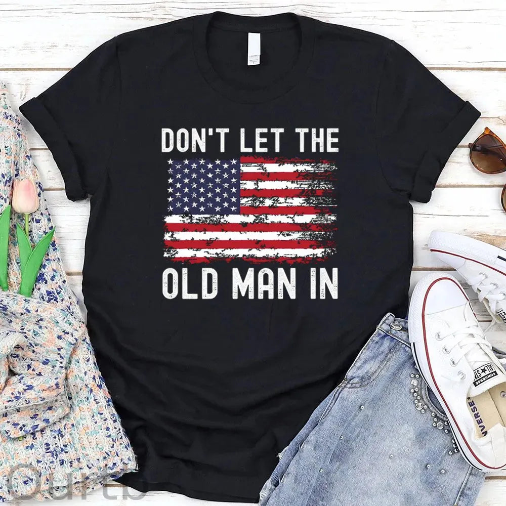 Don't Let The Old Man In Pattern Round-Neck T-Shirt
