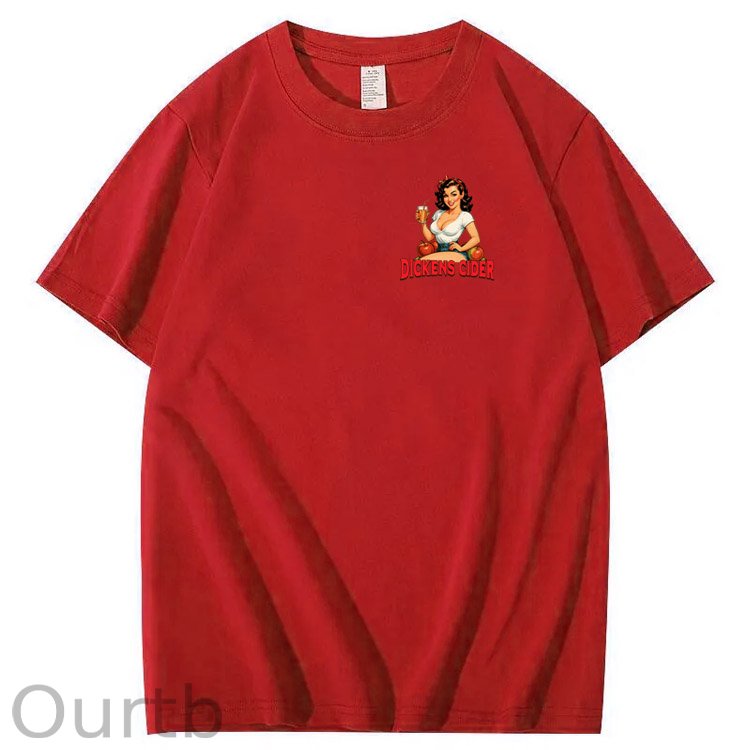 End Each Day With A Dicknes Cider Pattern Print 100%Cotton T-Shirt