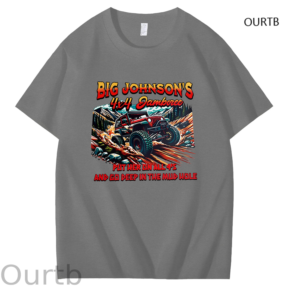 Big Johnson's Put Her On All 4's And Go Deep In The Mud Hole Art Pattern Print T-Shirt
