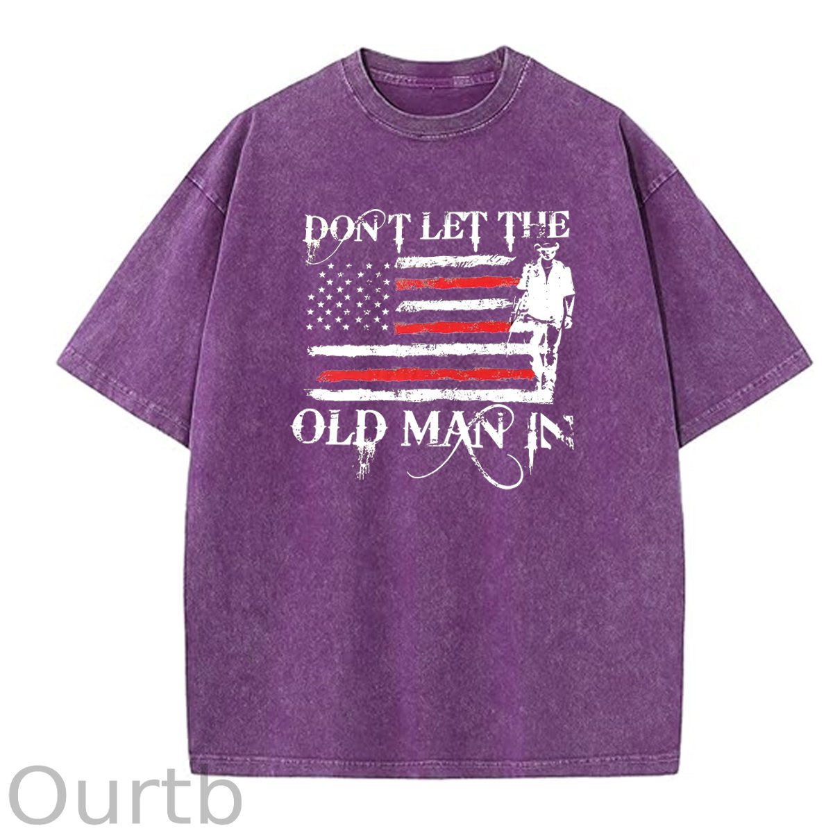 Don't Let The Old Man In Pattern Washing And Aging Process Crew Neck T-Shirt