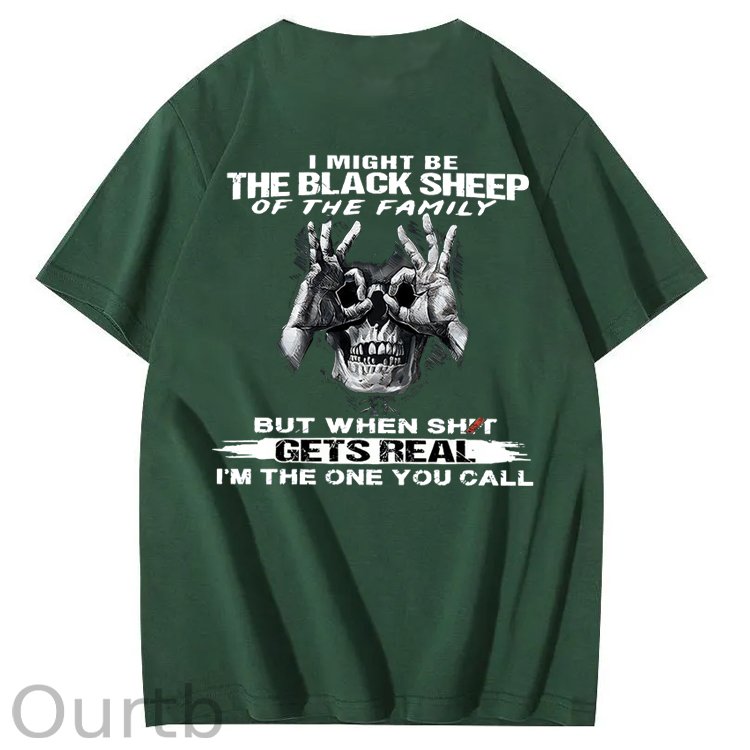 The Blacksheep Of The Family Pattern Print 100%Cotton T-Shirt