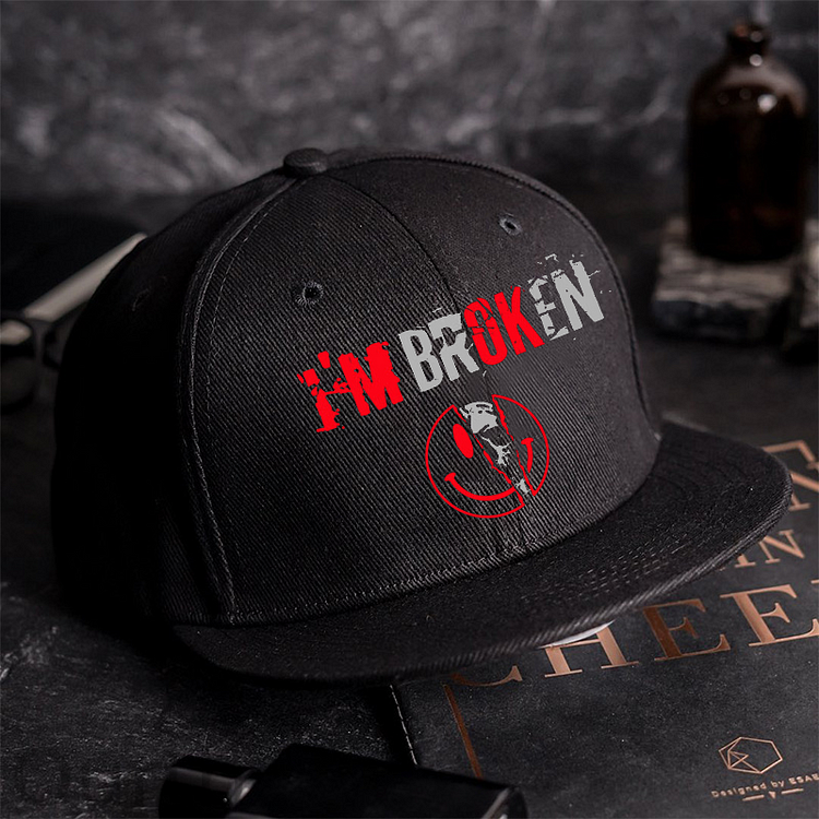 I'M BROKEN Black Fashion Cap