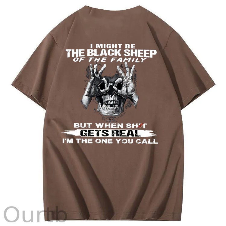 The Blacksheep Of The Family Pattern Print 100%Cotton T-Shirt
