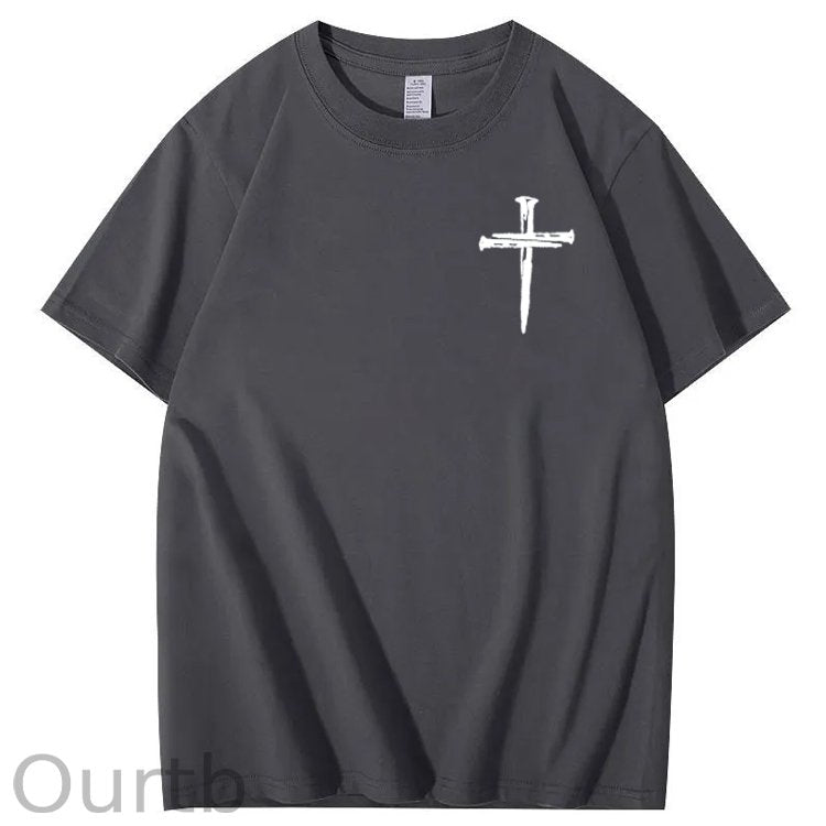 Bring Up My Past Jesus Pattern Print Crew Neck T-Shirt