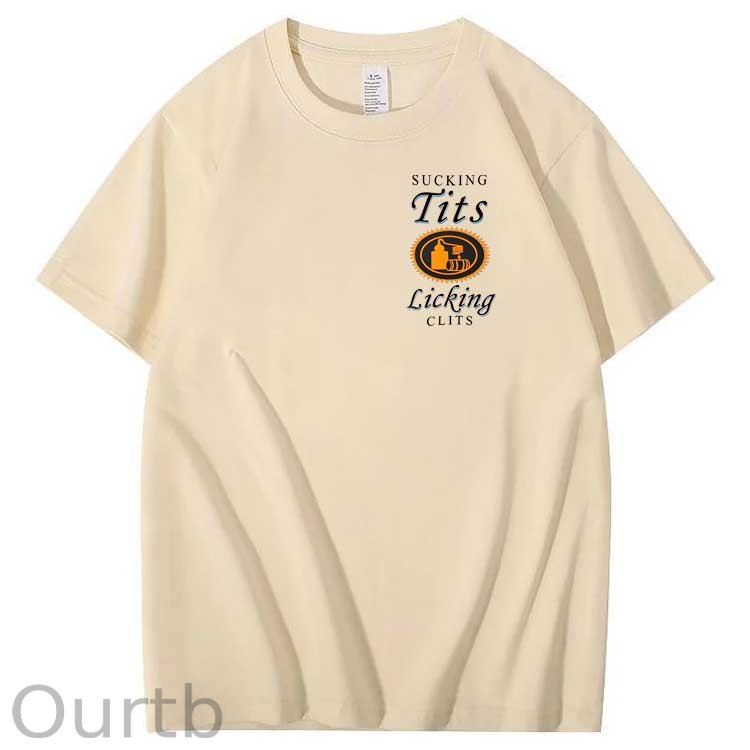 Sucking Tits Licking Clits Pattern Print 100%Cotton T-Shirt