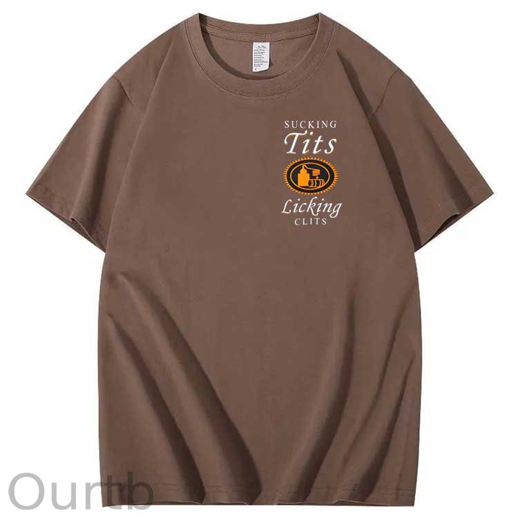 Sucking Tits Licking Clits Pattern Print 100%Cotton T-Shirt