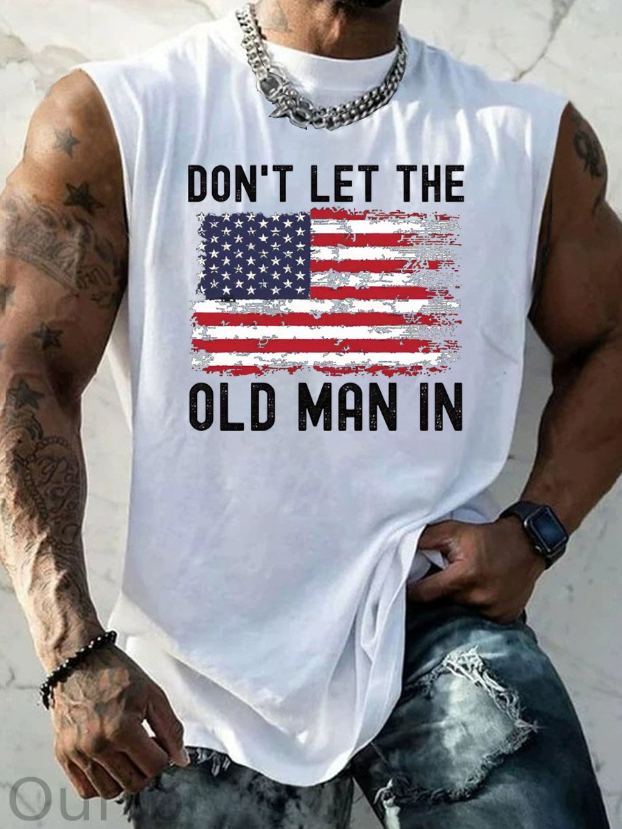 Don't Let The Old Man In Pattern Print Vest