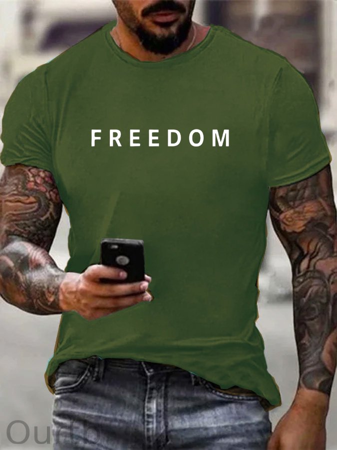 Freedom Pattern100% Cotton T-Shirt