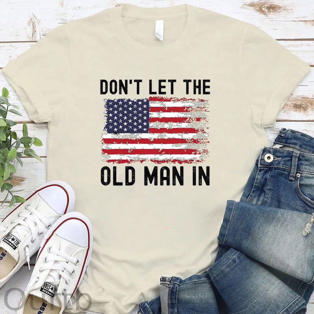 Don't Let The Old Man In Pattern Round-Neck T-Shirt