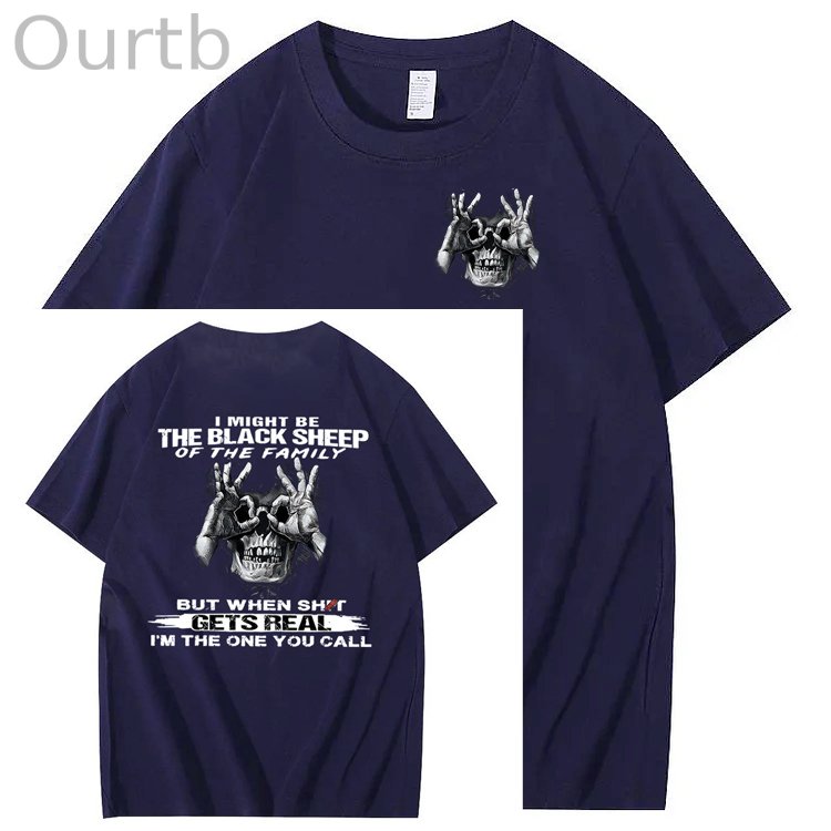 The Blacksheep Of The Family Pattern Print 100%Cotton T-Shirt