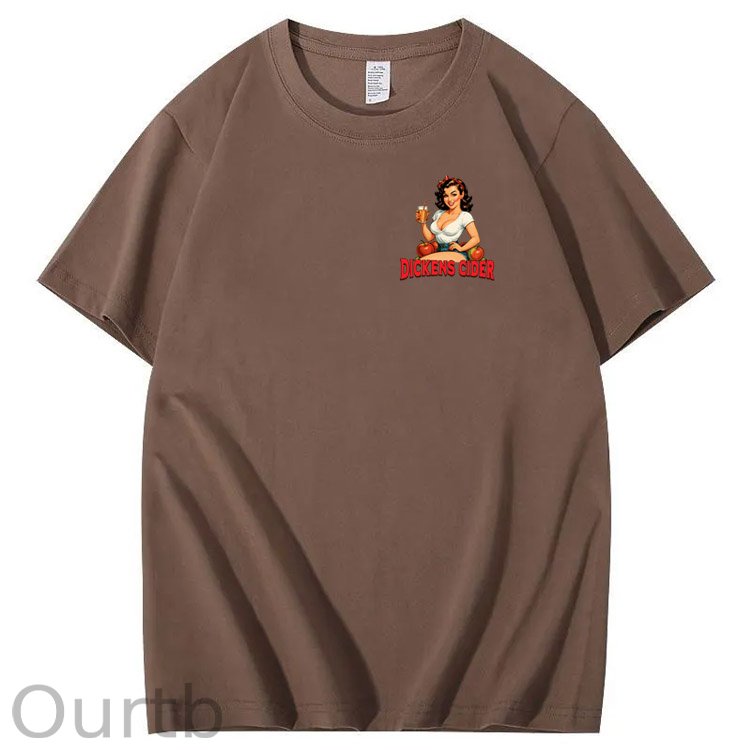 End Each Day With A Dicknes Cider Pattern Print 100%Cotton T-Shirt