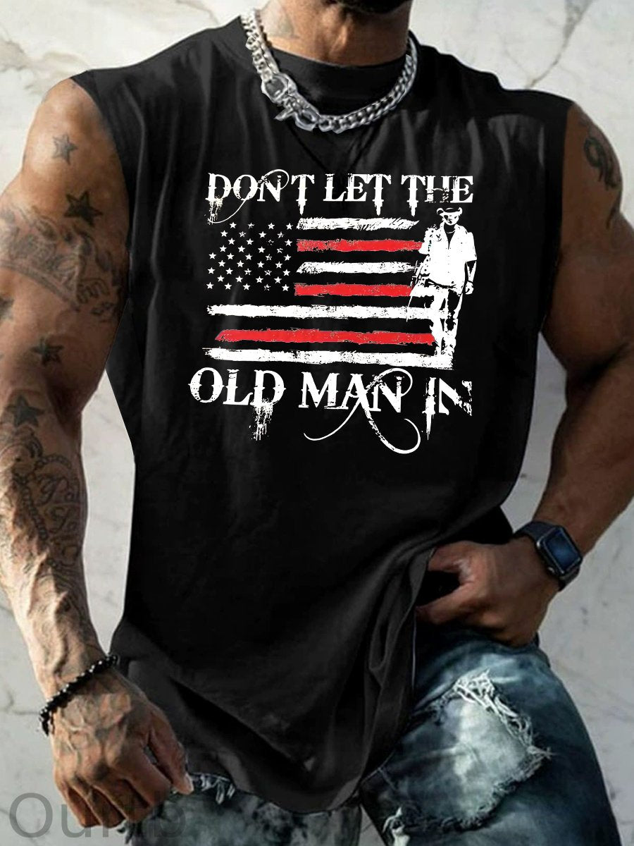 Don't Let The Old Man In Pattern Print Vest
