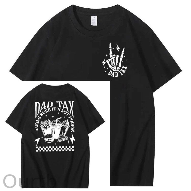 Funny Dad Tax Pattern Print 100% Cotton T-Shirt