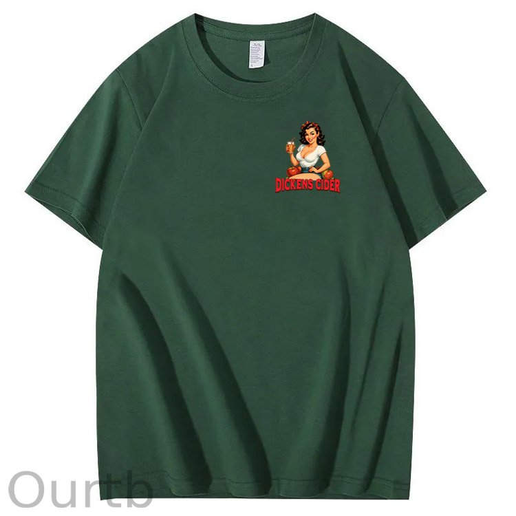 End Each Day With A Dicknes Cider Pattern Print 100%Cotton T-Shirt