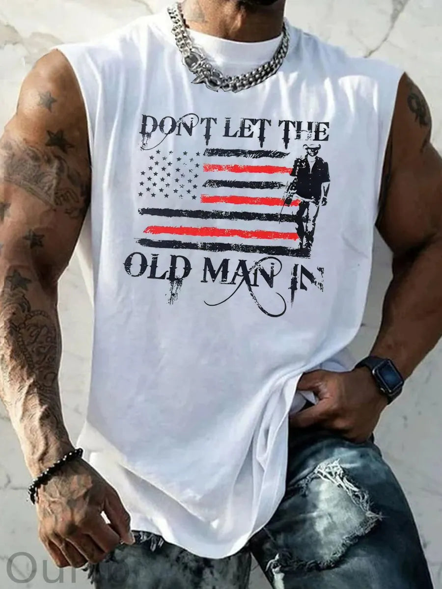 Don't Let The Old Man In Pattern Print Vest