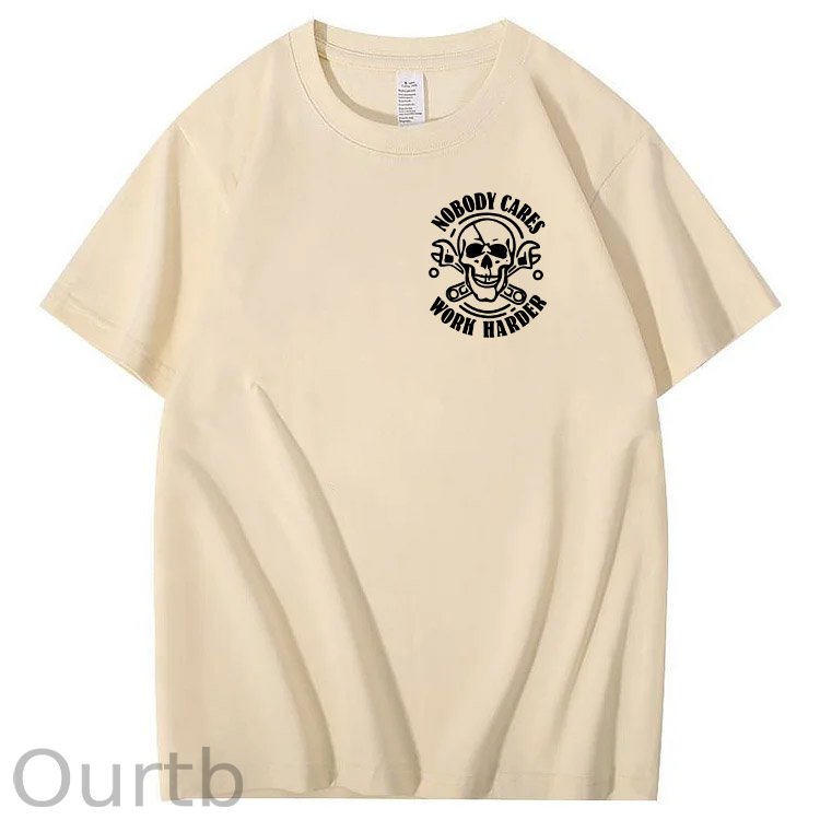 No One Owns You Shit Work Hard Pattern Print 100%Cotton T-Shirt