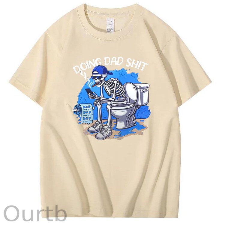 Doing Dad Shit Pattern Print Crew Neck T-Shirt