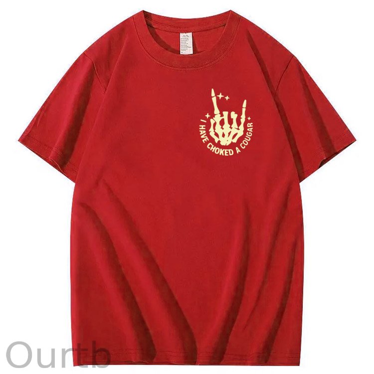 I Have Chocked A Cougar Pattern Print 100%Cotton T-Shirt
