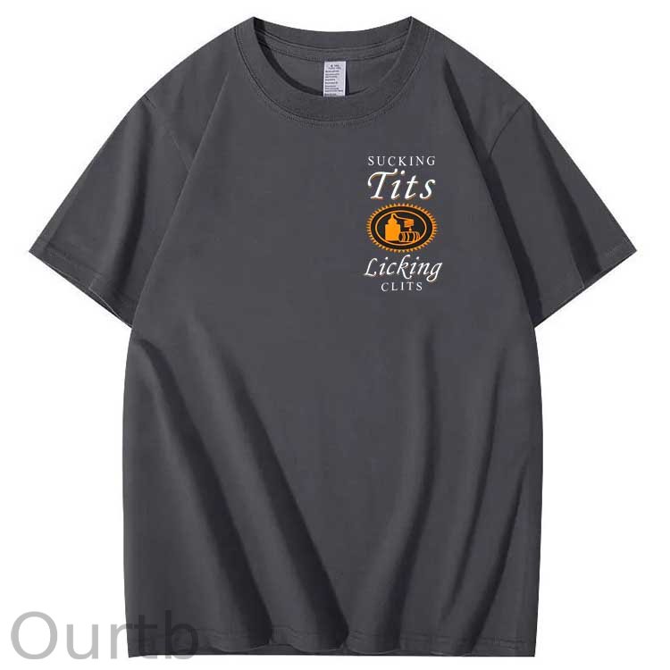 Sucking Tits Licking Clits Pattern Print 100%Cotton T-Shirt