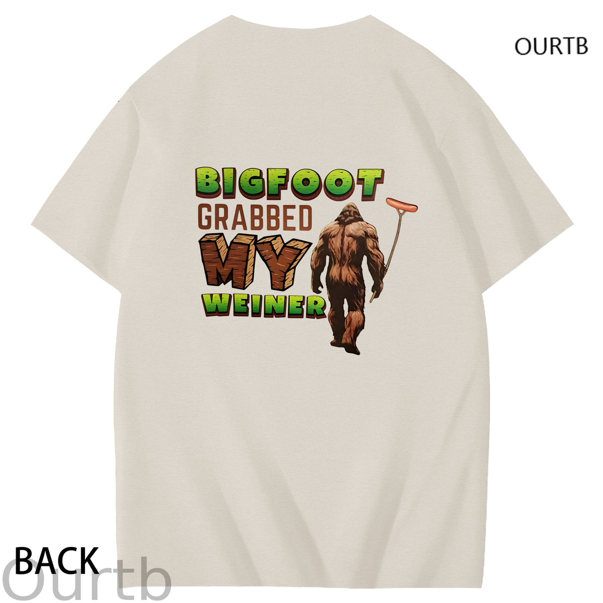 Bigfoot Grabbed My Weiner Art Pattern Print T-Shirt