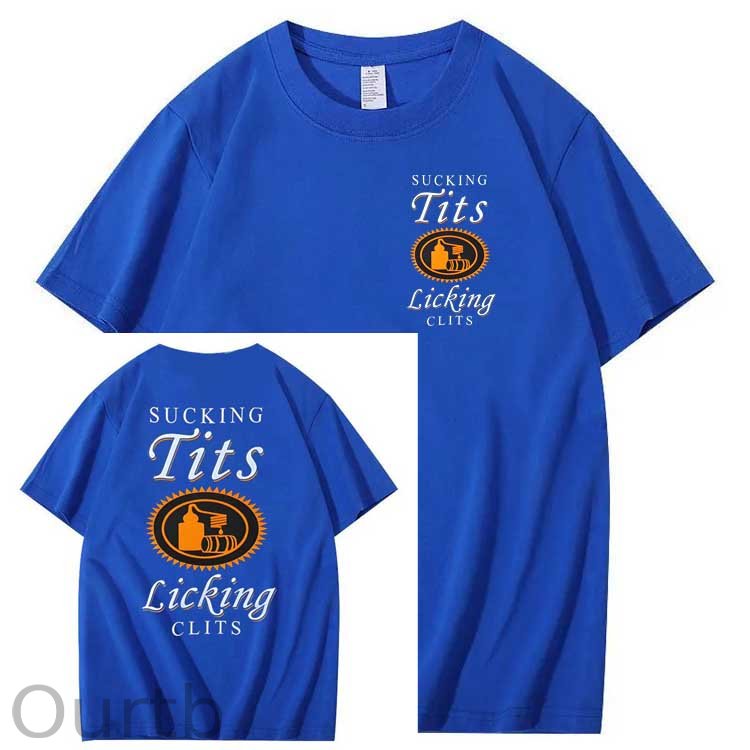 Sucking Tits Licking Clits Pattern Print 100%Cotton T-Shirt