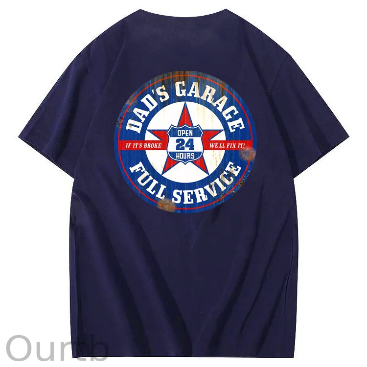 Dad's Garage Full Service If It's Broke We'll Fix It Printed Men's T-shirt