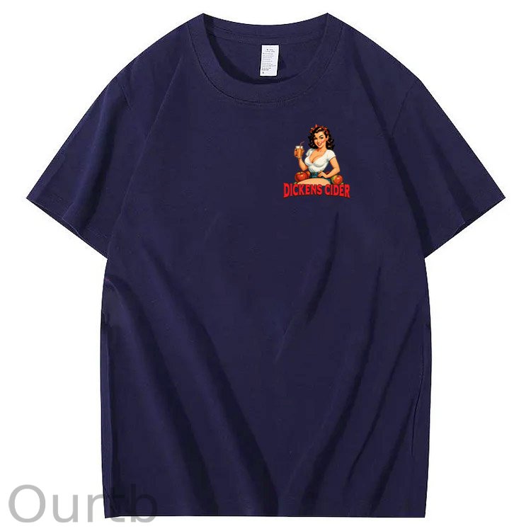 End Each Day With A Dicknes Cider Pattern Print 100%Cotton T-Shirt