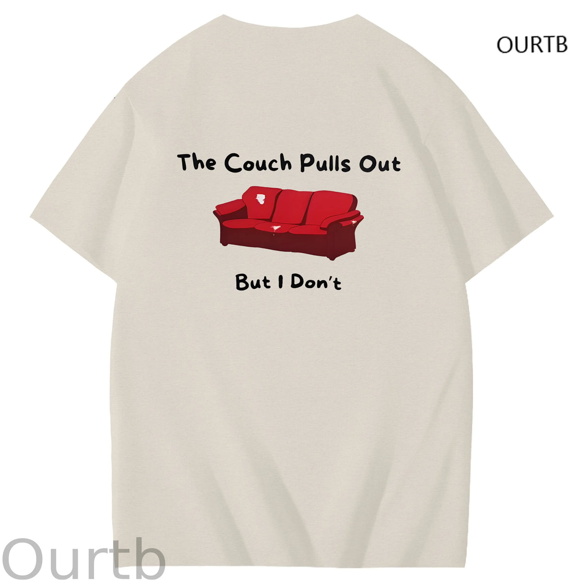 The Couch Pulls Out But I Don't Funny Adult Art Pattern Print T-Shirt
