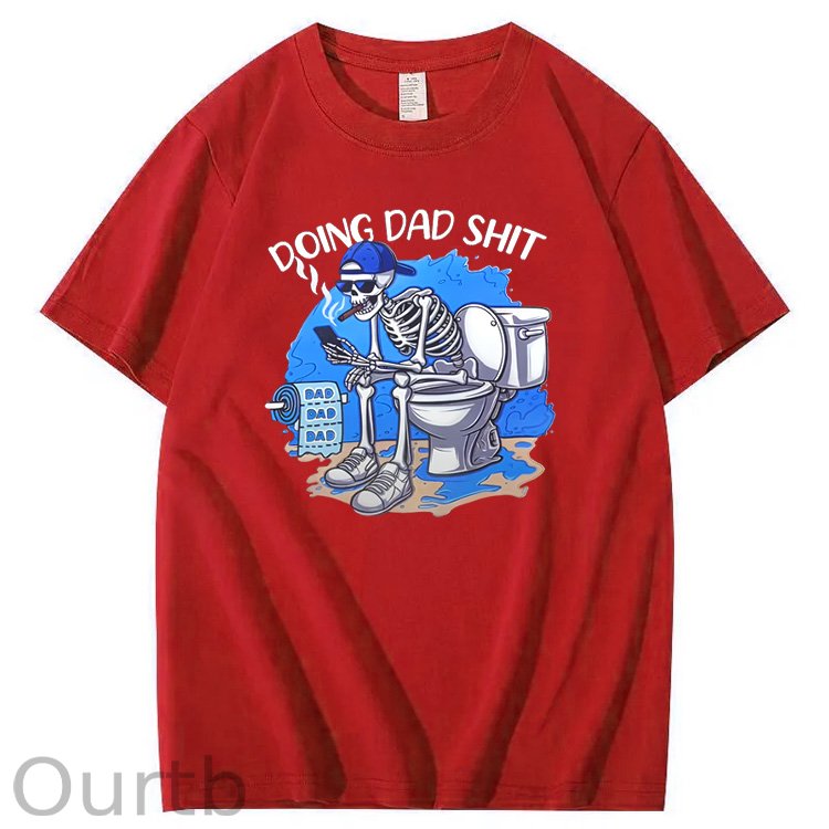 Doing Dad Shit Pattern Print Crew Neck T-Shirt