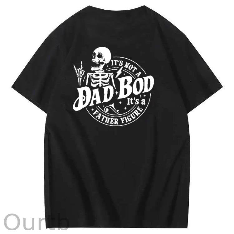 Dad Boo Pattern Print 100%Cotton T-Shirt