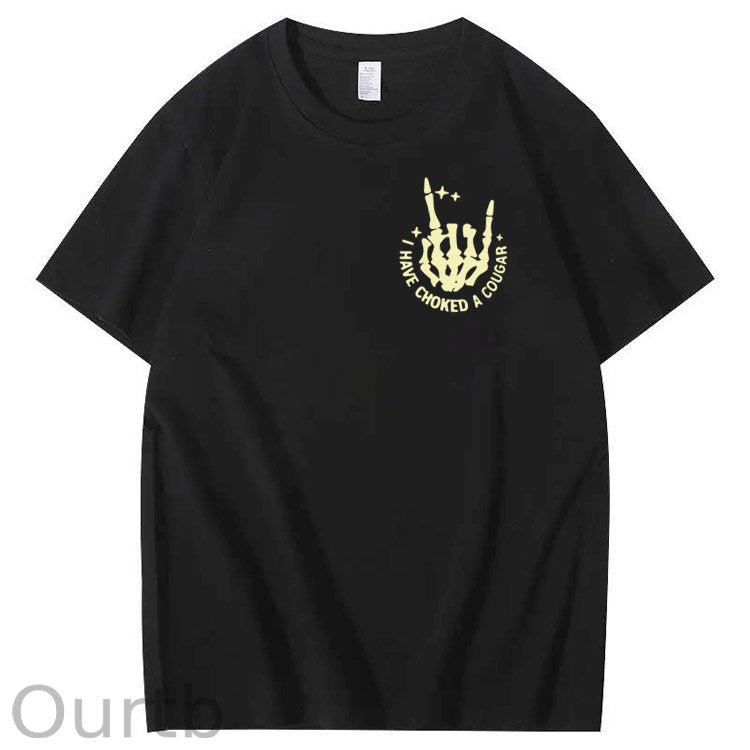 I Have Chocked A Cougar Pattern Print 100%Cotton T-Shirt