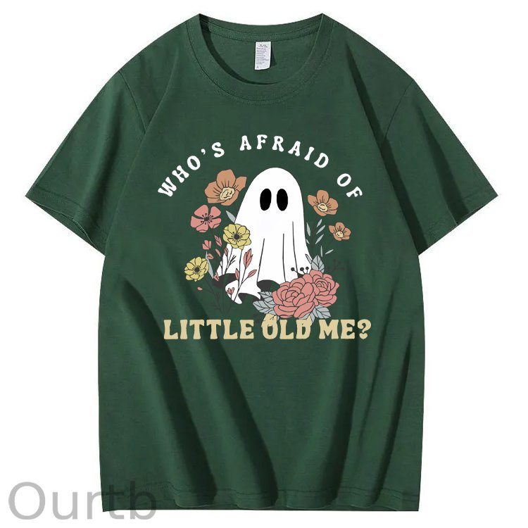 Halloween Who's Afraid Of Little Old Me Funny Pattern100% Cotton T-Shirt