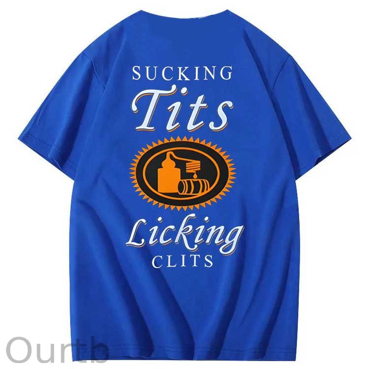 Sucking Tits Licking Clits Pattern Print 100%Cotton T-Shirt