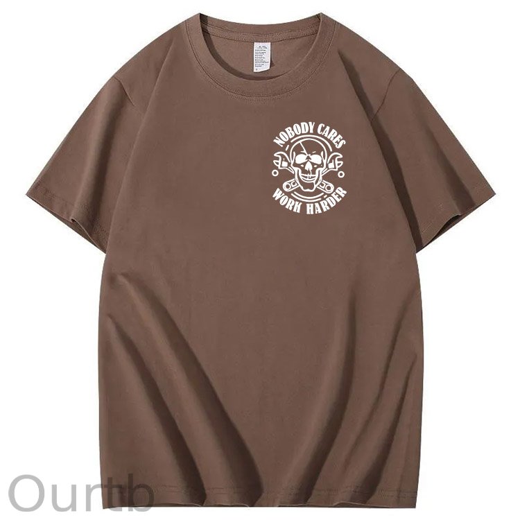 No One Owns You Shit Work Hard Pattern Print 100%Cotton T-Shirt