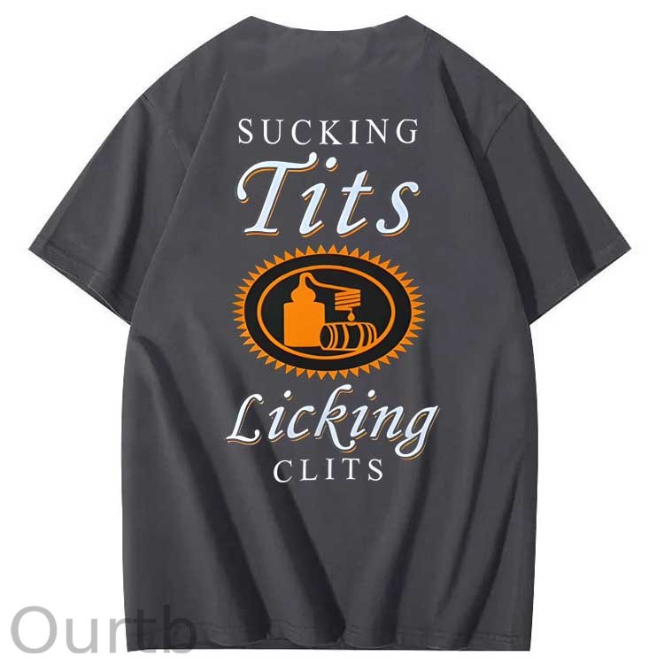Sucking Tits Licking Clits Pattern Print 100%Cotton T-Shirt