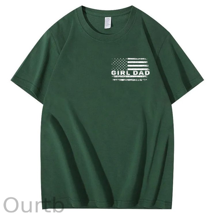 Girl Dad Pattern Print 100%Cotton T-Shirt
