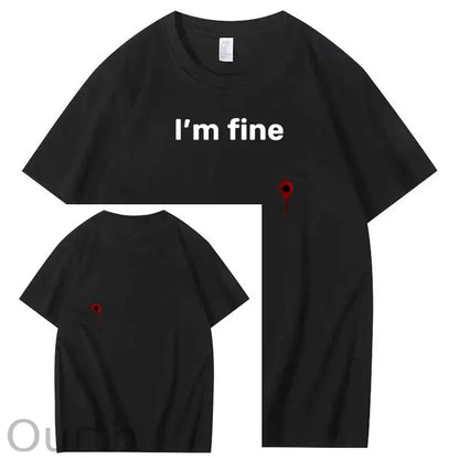 I'm Fine Pattern100% Cotton T-Shirt