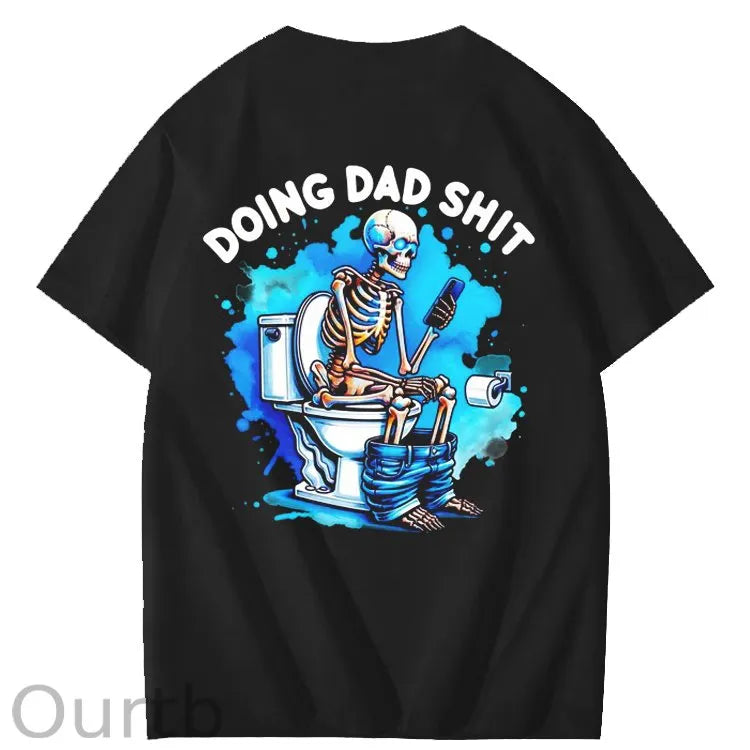 Doing Dad Shit Art Pattern Print T-Shirt