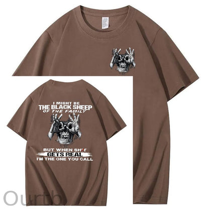 The Blacksheep Of  The Family Pattern Print 100%Cotton T-Shirt