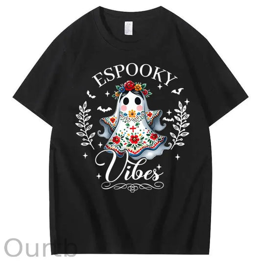 Halloween Espooky Vibes Mexican Boo Ghost 100% Cotton T-Shirt